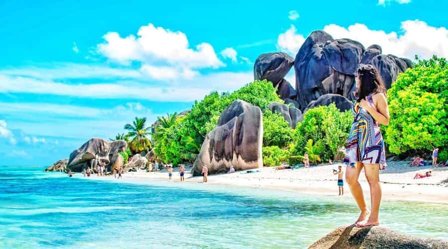 From Mahe eden island to Praslin & Ladigue Daytrip - La Digue by bicycle: Source d’Argent and the L’Union Estate flavor