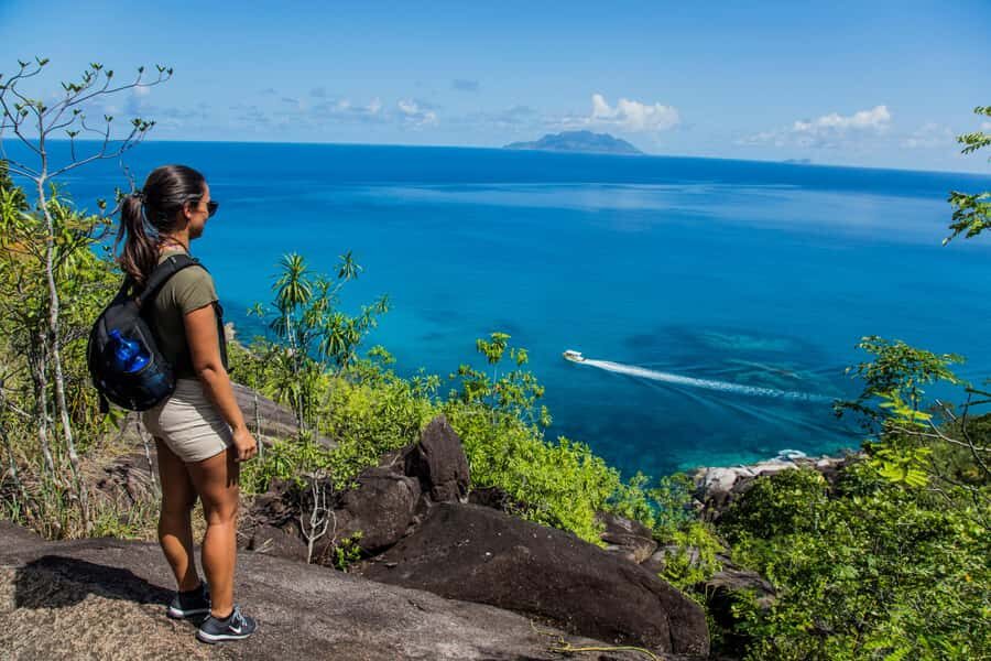 From Mahe: Guided Nature Trail Walk to Anse Major Beach - The nature trail start: woodland, rocky ridges, and rumbling valleys