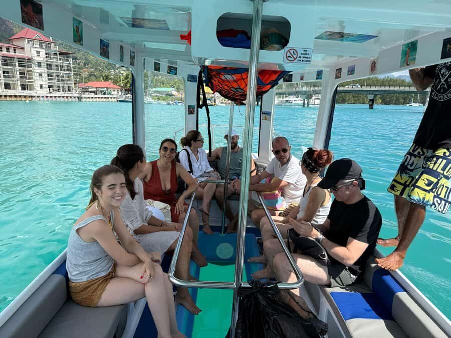 Glassbottom boat & Crystalkayak SteAnneMarinePark Snorkeling - Giant Tortoises Visit: A Land Stop That Adds Meaning
