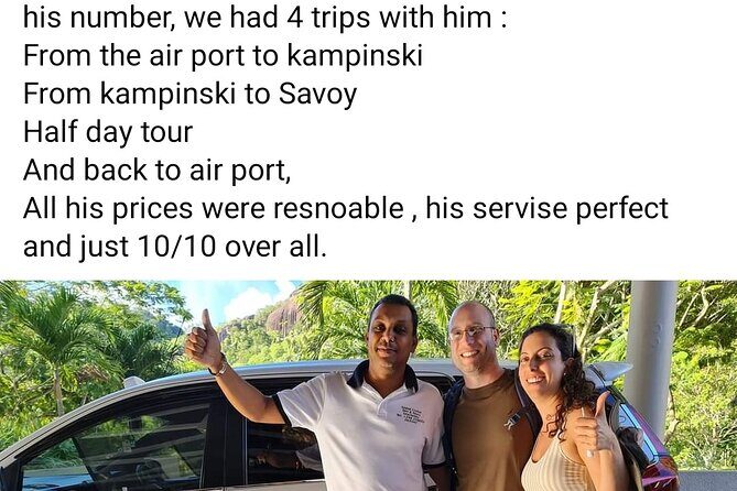 Private Day Tour in Seychelles - Price and value: $233.72 for up to 3 people